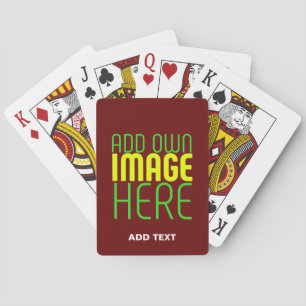 JEU DE CARTES MODERNE ÉDITABLE SIMPLE OXBLOOD IMAGE MODÈLE TEXTE