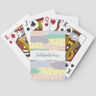 Jeu De Cartes Moderne Girly Pastel Brushstrokies Gold Geo
