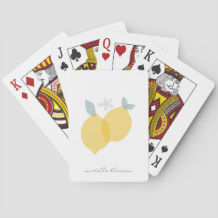 Jeu De Cartes Moderne Pastel Citrus Lemons Motif Nom personnalis