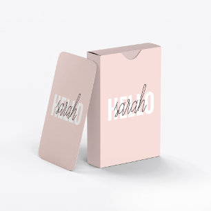 Jeu De Cartes Moderne Pastel Rose Bonjour Et Vous Nom