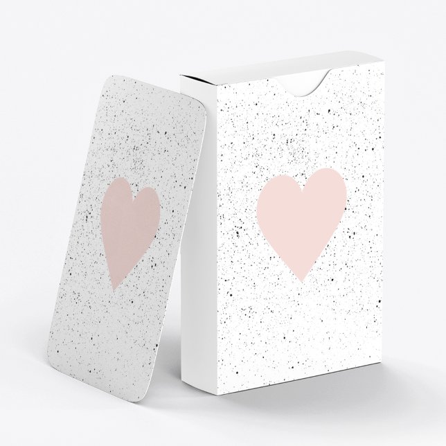 Jeu De Cartes Moderne Pastel Rose & Coeur Beau Cadeau (Créateur téléchargé)