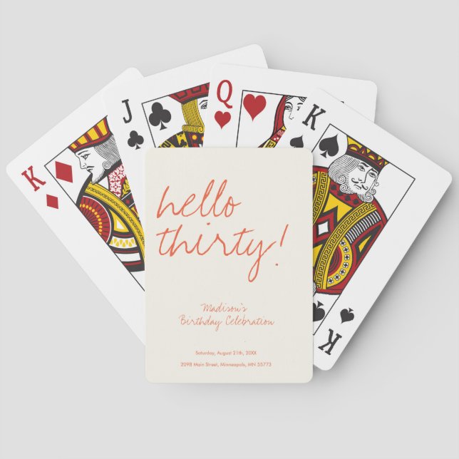 Jeu De Cartes Moderne Simple 30e anniversaire (dos)