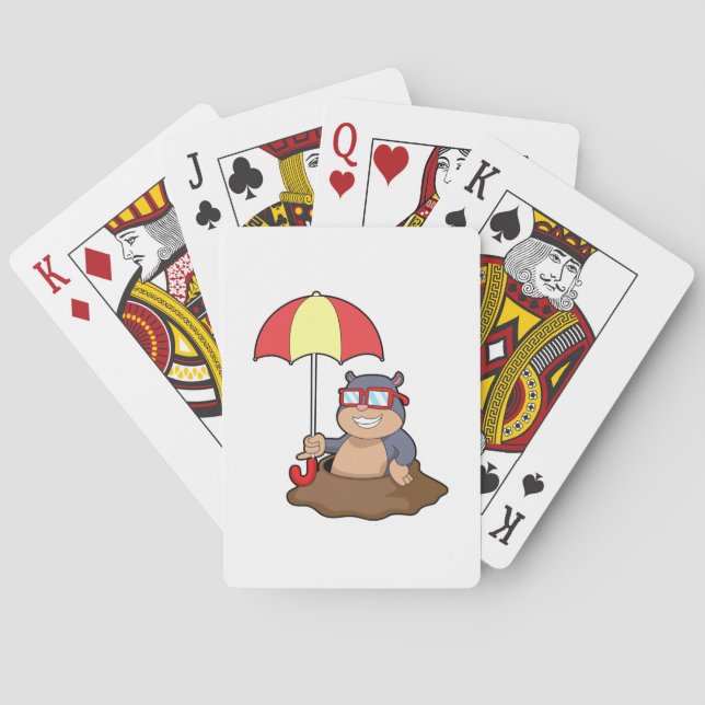Jeu De Cartes Mole à la pluie avec parapluie (dos)