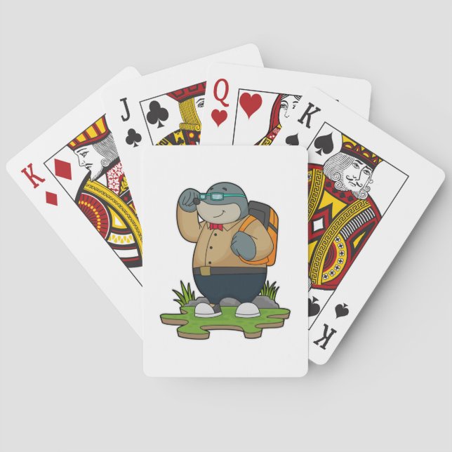 Jeu De Cartes Mole comme randonneur avec sac à dos (dos)