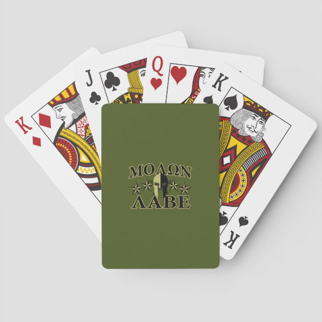 Jeu De Cartes Molon Labe Casque spartiate 5 étoiles (dos)