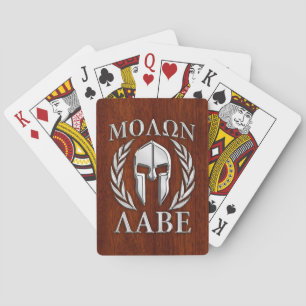 Jeu De Cartes Molon Labe Spartan Warris Laurels Chro Wood Print