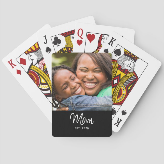 Jeu De Cartes Mom Established Black Modern Script Photo  (dos)