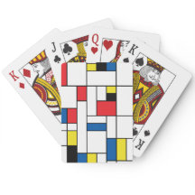 Mondrian jouant aux cartes.