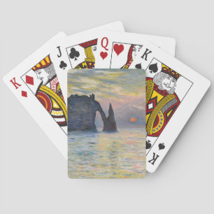 Jeu De Cartes Monet - Le Manneport, Falaise à Etretat, coucher d
