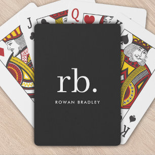 Jeu De Cartes Monogram Classic Elegant Minimum Black and White