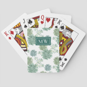 Jeu De Cartes Monogram   Plant Happiness   Succulent Pattern