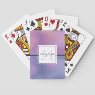 Jeu De Cartes Monogramme Abstrait moderne violet et rose