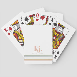 Jeu De Cartes Monogramme Bandes Rétro Chic