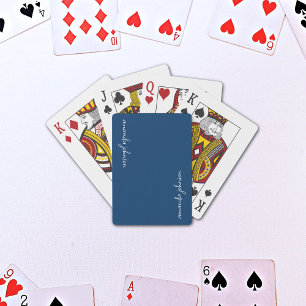 Jeu De Cartes Monogramme bleu marine minimaliste moderne