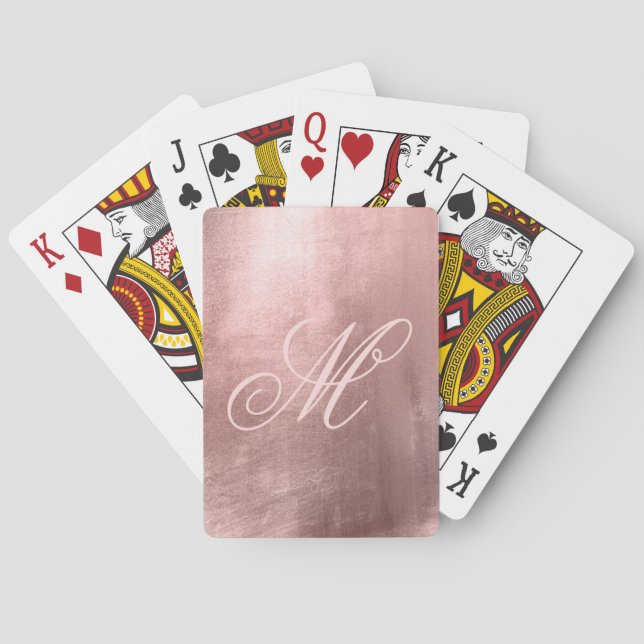 Jeu De Cartes Monogramme brillant Faux Rose Gold Foil (dos)