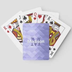 Jeu De Cartes Monogramme carré de géométrie triangulaire violet