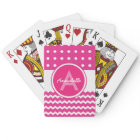 Monogramme Chevron blanc rose personnalisé