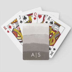 Jeu De Cartes Monogramme chic Aquarelle Ombre Gris de Davy