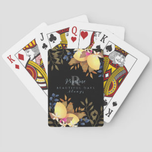 Jeu De Cartes Monogramme chic citron noir