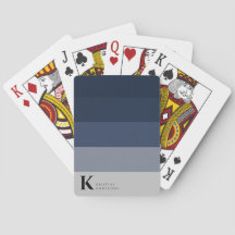 Monogramme classique tendance bleu ombre gris mari