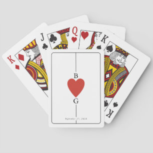 Jeu De Cartes Monogramme Coeurs Jouer Carte Mariage Faveur