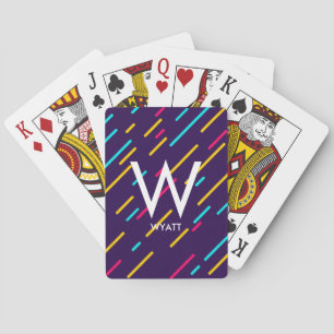 Jeu De Cartes Monogramme couleur Abstrait des années 80