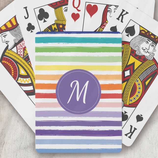 Jeu De Cartes Monogramme de bande arc-en-ciel (Créateur téléchargé)