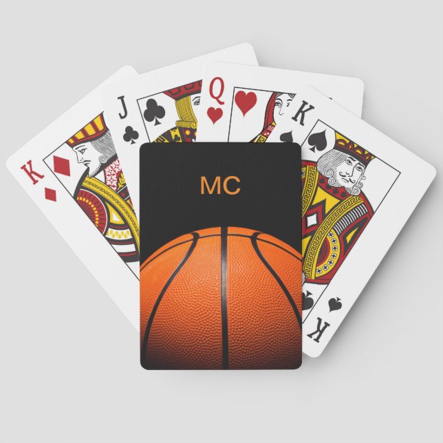 Jeu De Cartes Monogramme de basket-ball masculin cool (dos)