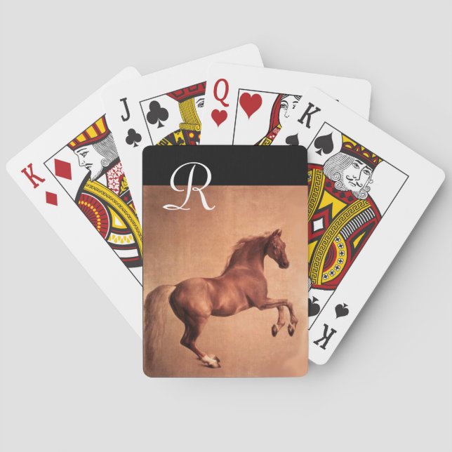 JEU DE CARTES MONOGRAMME DE CHEVAL ROUGE (dos)