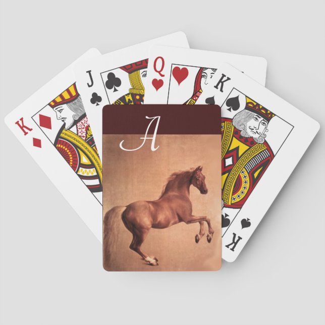JEU DE CARTES MONOGRAMME DE CHEVAL ROUGE (dos)