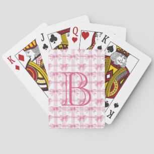 Jeu De Cartes Monogramme de fond coquette rose