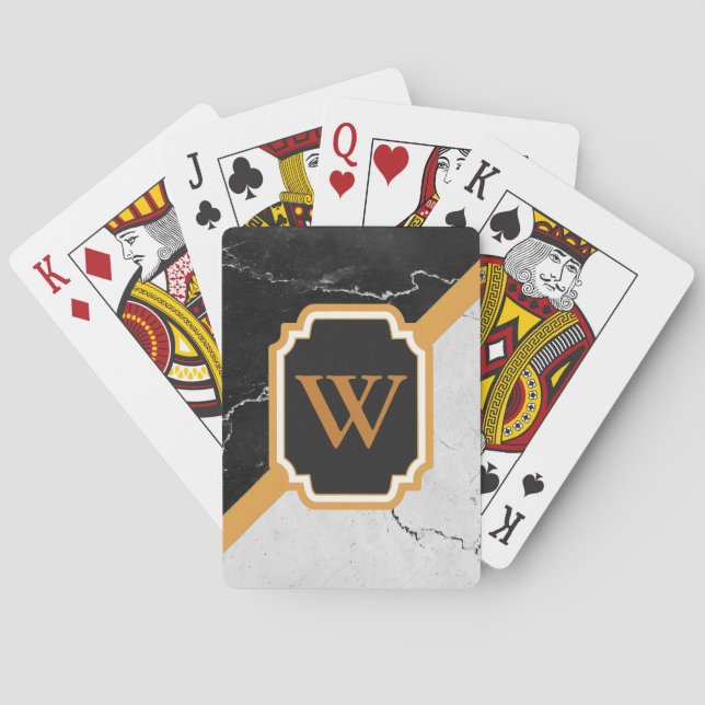 Jeu De Cartes Monogramme de marbre (dos)
