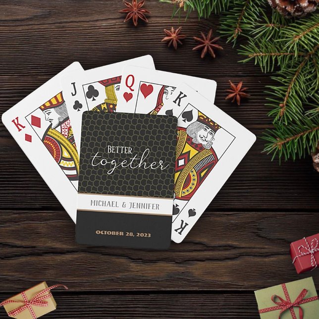 Jeu De Cartes Monogramme de mariage moderne Date personnalisée N (Créateur téléchargé)