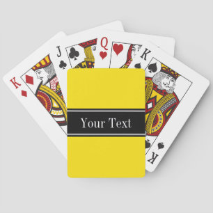 Jeu De Cartes Monogramme de nom de ruban noir jaune uni