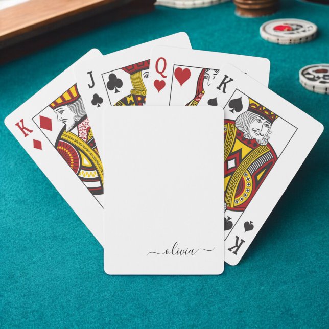Jeu De Cartes Monogramme de nom féminin de script moderne noir e (Créateur téléchargé)