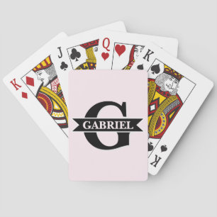 Jeu De Cartes Monogramme de nom moderne personnalisé violet roug