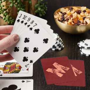 Jeu De Cartes Monogramme de texte désorganisé en cuir personnali