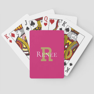 Jeu De Cartes Monogramme d'or rose Pont moderne Canasta