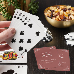 Jeu De Cartes Monogramme en terre cuite et flèches Jouer aux car