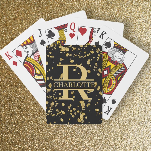 Jeu De Cartes Monogramme et nom personnalisé (Créateur téléchargé)