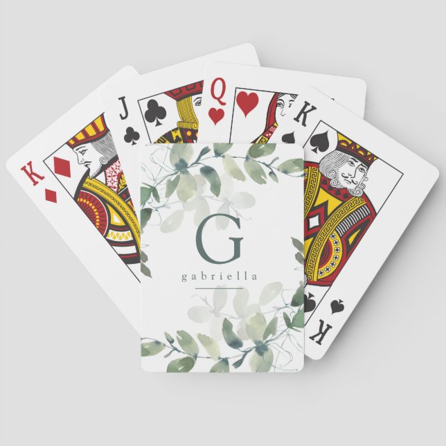 Jeu De Cartes Monogramme Eucalyptus Botanique (dos)