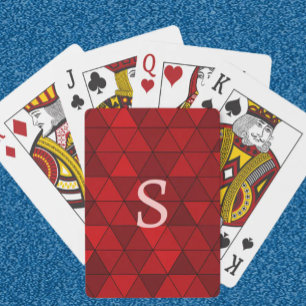 Jeu De Cartes Monogramme géométrique personnalisé des triangles 