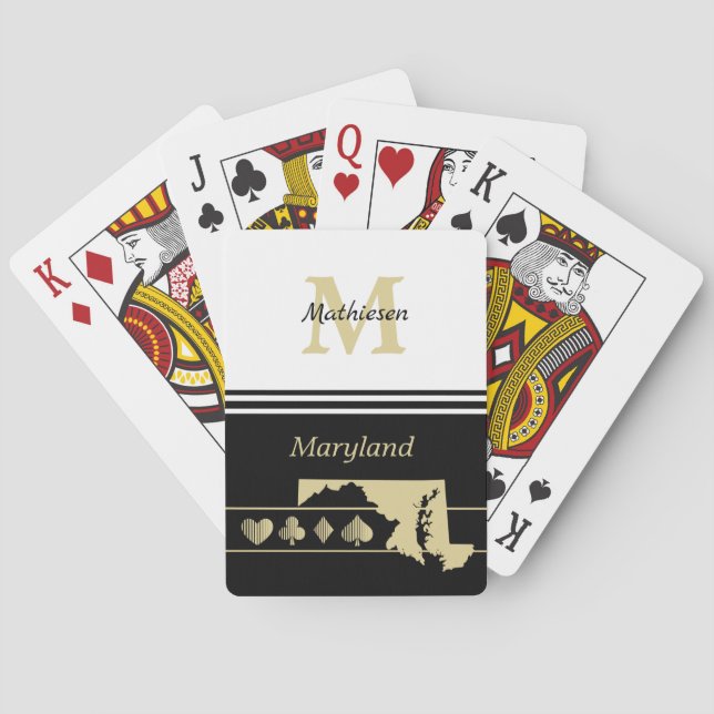 Jeu De Cartes Monogramme Gold Silhouette Maryland (dos)