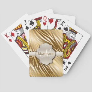 Jeu De Cartes Monogramme Gold Zebra Motif d'impression