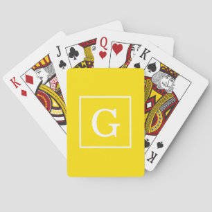 Jeu De Cartes Monogramme initial encadré par blanc jaune