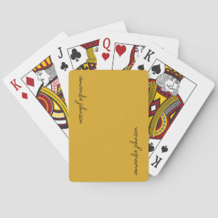 Jeu De Cartes Monogramme jaune de moutarde moderne et tendance N