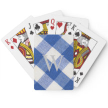 Monogramme Jouer des cartes en En vichy bleu royal