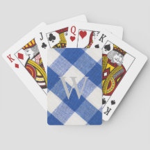 Monogramme Jouer des cartes en En vichy bleu royal