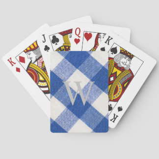 Jeu De Cartes Monogramme Jouer des cartes en En vichy bleu royal