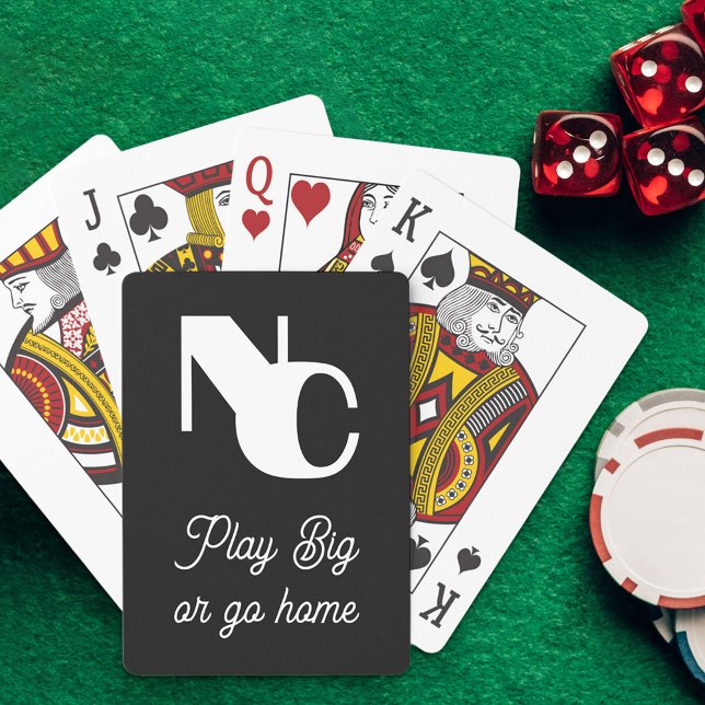 Jeu De Cartes Monogramme Jouer grand ou rentrer à la maison mode (Play Big or Go Home monogrammed playing cards)